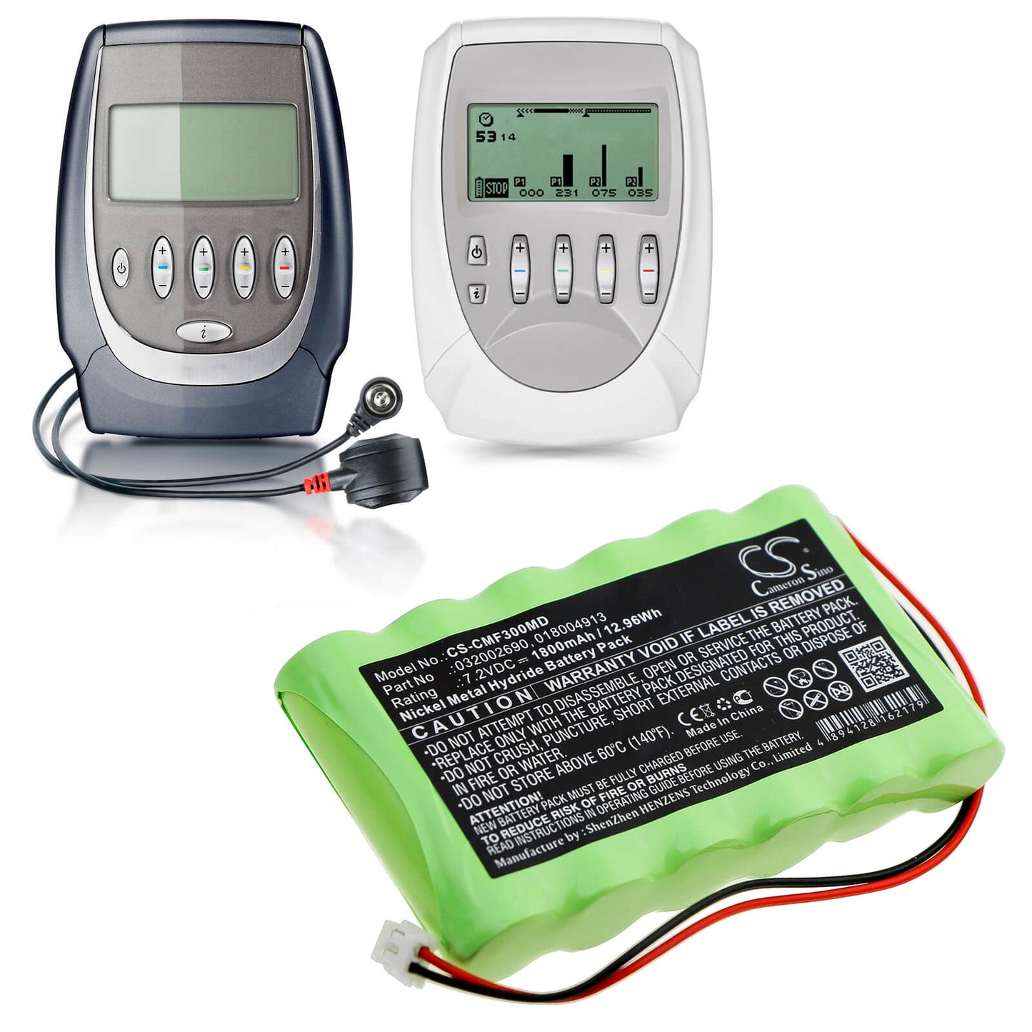 7.2V, 1800mAh, Ni-MH Battery fits Compex, Fitness, Fitness Tens, 12.96Wh