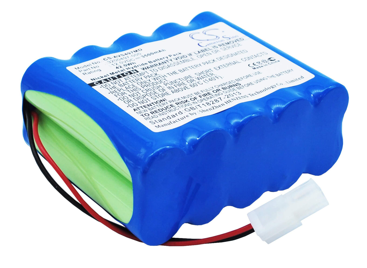 12.0V, 3500mAh, Ni-MH Battery fits Carefusion, 16048 Ventilator, Ventilator, 42Wh