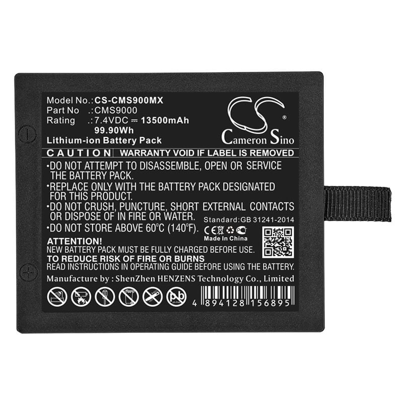7.4V, 13500mAh, Li-ion Battery fits Contec, Cms7000, Cms7000 Patient Monitor, 99.9Wh