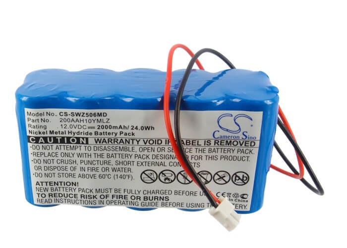 12.0V, 2000mAh, Ni-MH Battery fits Smiths, Infusion Pump Wz50c2, Infusion Pump Wz-50c6, 24Wh