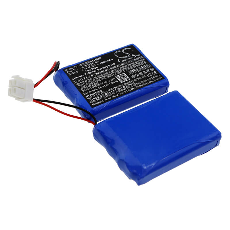 14.8V, 4000mAh, Li-Polymer Battery fits Contec, Ecg-1200, Ecg-1200g, 59.2Wh