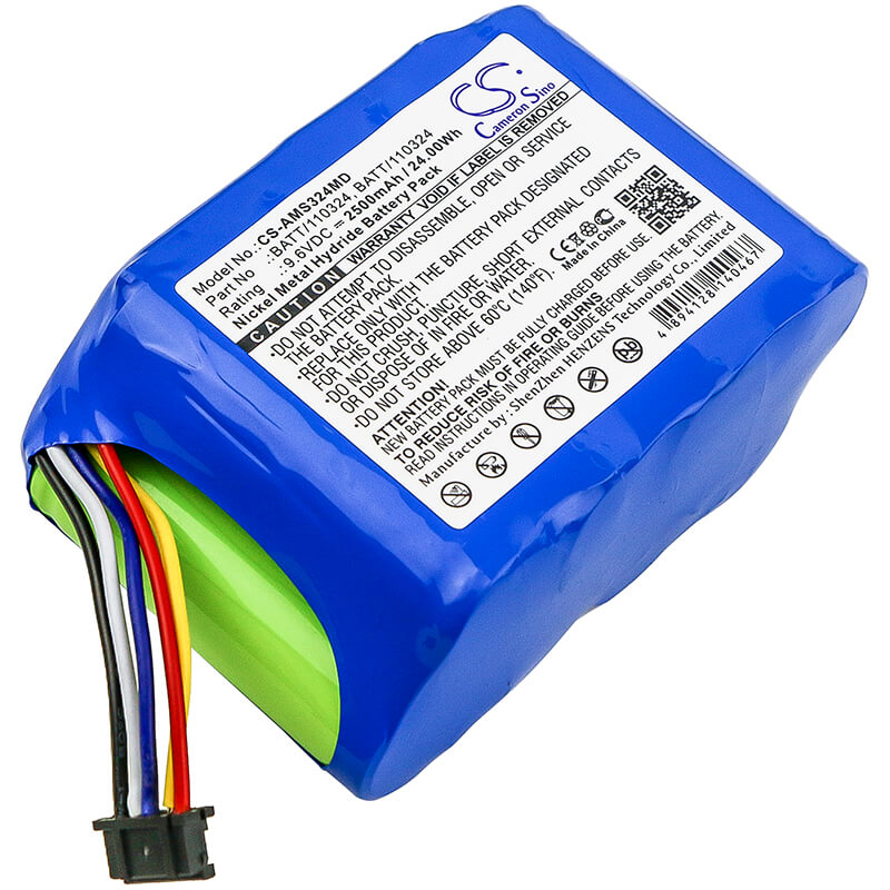 9.6V, 2500mAh, Ni-MH Battery fits Carefusion, Gp Large Volumetric Pump, Gp Pump, 24Wh