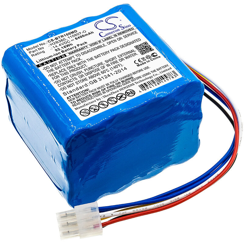 14.4V, 6400mAh, Li-ion Battery fits Bellavista, 1000, Respirator, 92.16Wh