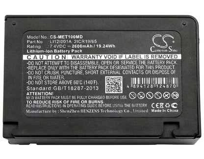 7.4V, 2600mAh, Li-ion Battery fits Mindray, Defibrillateur Beneview T1, T1, 19.24Wh