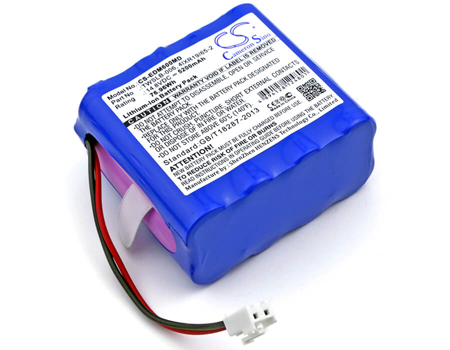 14.8V, 5200mAh, Li-ion Battery fits Edan, F6, F9, 76.96Wh