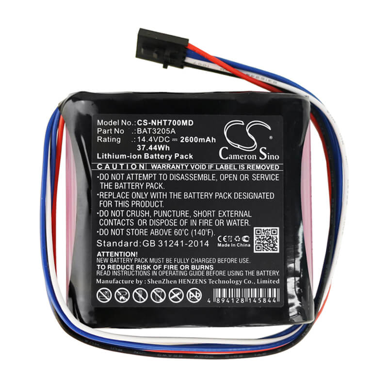 14.4V, 2600mAh, Li-ion Battery fits Bat3205a, Ht70 Plus, 37.44Wh