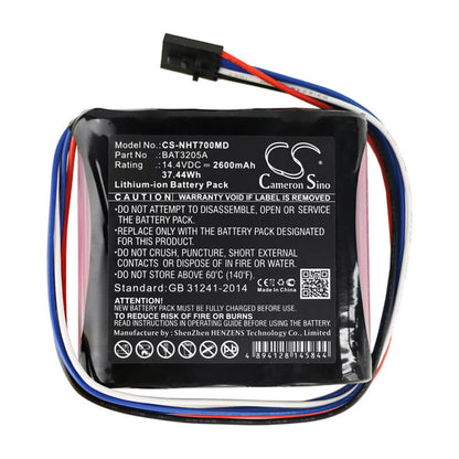 14.4V, 2600mAh, Li-ion Battery fits Bat3205a, Ht70 Plus, 37.44Wh