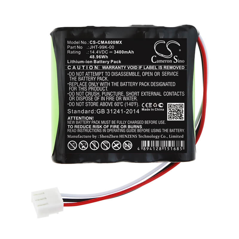 14.4V, 3400mAh, Li-ion Battery fits Comen, Cm600, Cm-600, 48.96Wh