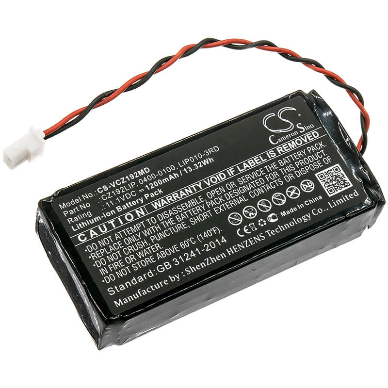 11.1V, 1200mAh, Li-ion Battery fits Verathon, 0400-0100, 0800-0404, 13.32Wh