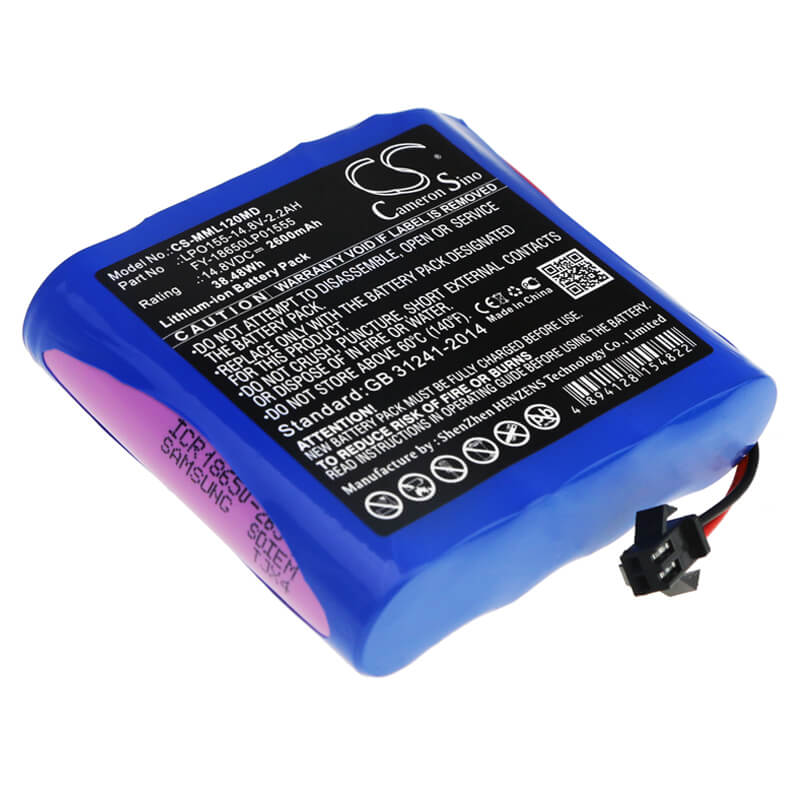 14.8V, 2600mAh, Li-ion Battery fits Million, Ml1200, Ml1500, 38.48Wh