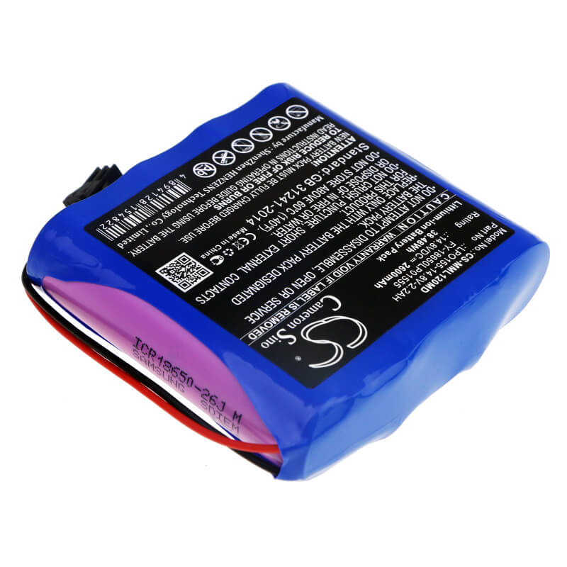 14.8V, 2600mAh, Li-ion Battery fits Million, Ml1200, Ml1500, 38.48Wh