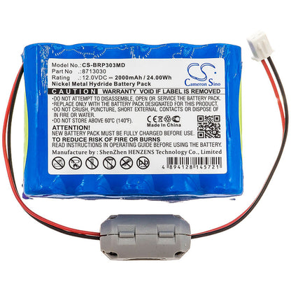 12.0V, 2000mAh, Ni-MH Battery fits B.braun, Perfusor Space, 24Wh