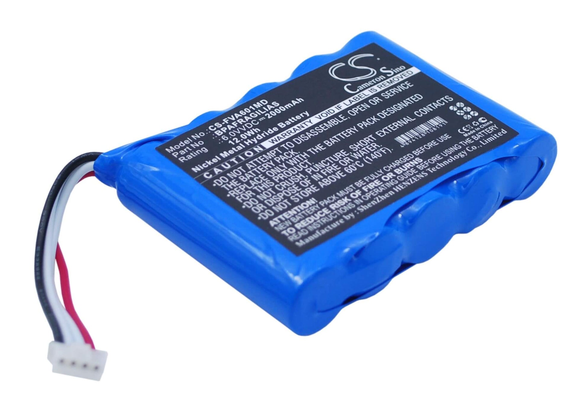 6.0V, 2000mAh, Ni-MH Battery fits Fresenius, Agilia, Injectomat Agilia, 12Wh