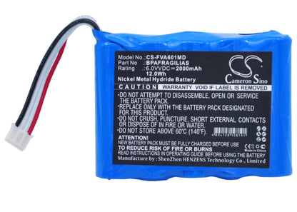 6.0V, 2000mAh, Ni-MH Battery fits Fresenius, Agilia, Injectomat Agilia, 12Wh