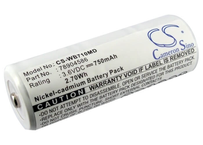 3.6V, 750mAh, Ni-CD Battery fits Welch-allyn, 11720, 11730, 2.7Wh