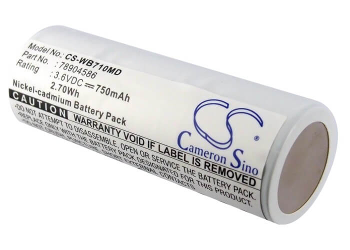 3.6V, 750mAh, Ni-CD Battery fits Welch-allyn, 11720, 11730, 2.7Wh