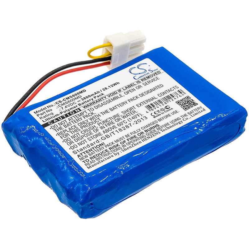 7.4V, 3800mAh, Li-Polymer Battery fits Contec, Cms6000, Monitor Cms6000, 28.12Wh