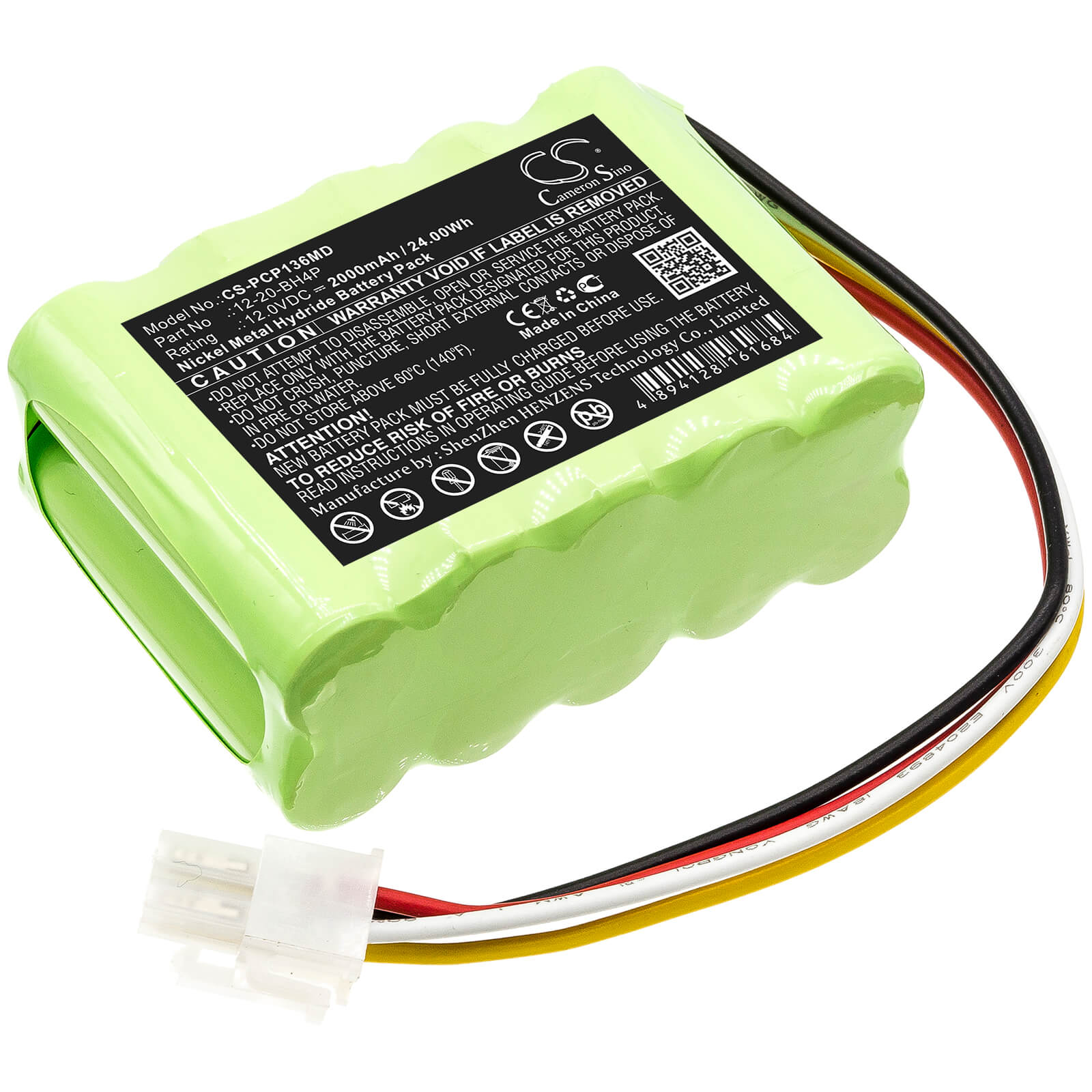 12.0V, 2000mAh, Ni-MH Battery fits Prism, Cp-136, Cp136 Ceiling Hoist Motos, 24Wh