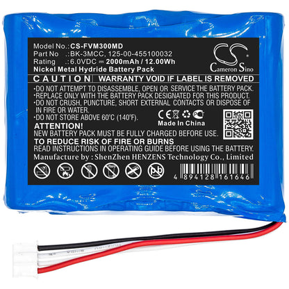6.0V, 2000mAh, Ni-MH Battery fits Fresenius, Injectomat 500, Injectomat 500d, 12Wh