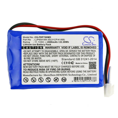 11.1V, 2000mAh, Li-ion Battery fits Fresenius, Fbalco0059, Infusion Vp7 Pumps, 22.2Wh