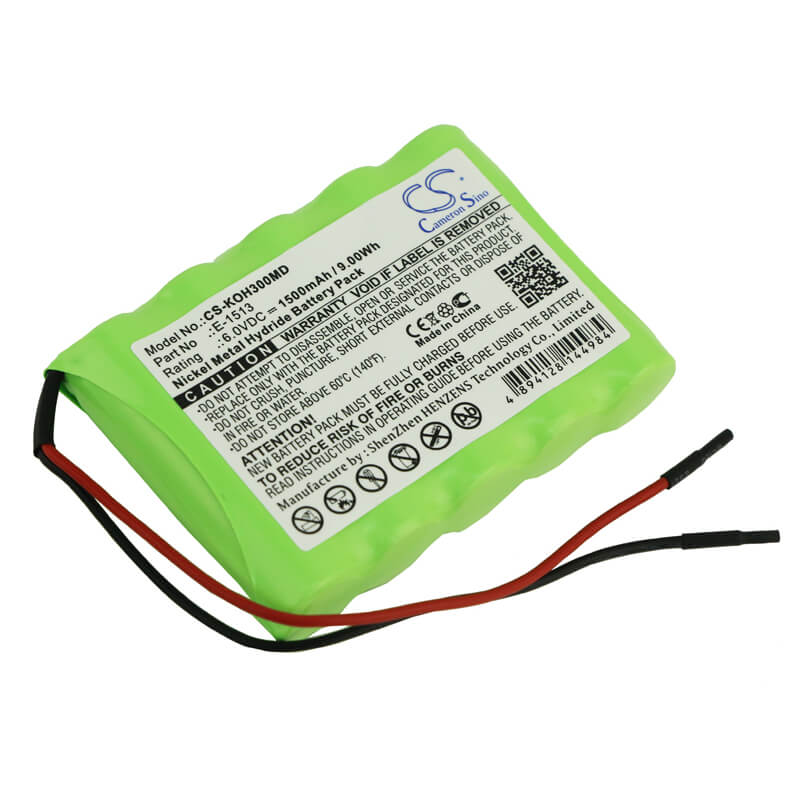 6.0V, 1500mAh, Ni-MH Battery fits Iko3, Heartmirror Ecg, Heartmirror Ekg, 9Wh