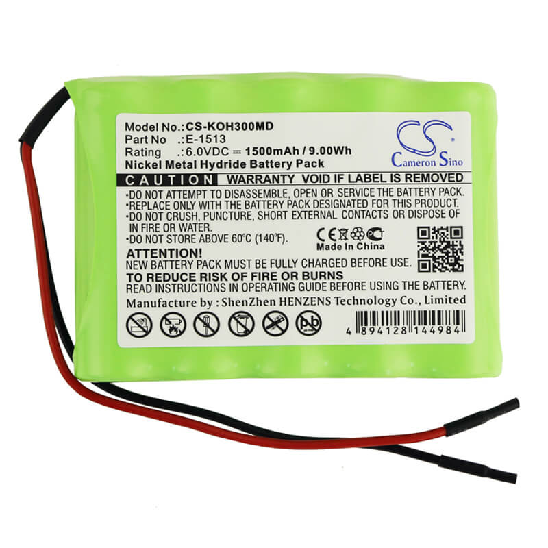 6.0V, 1500mAh, Ni-MH Battery fits Iko3, Heartmirror Ecg, Heartmirror Ekg, 9Wh