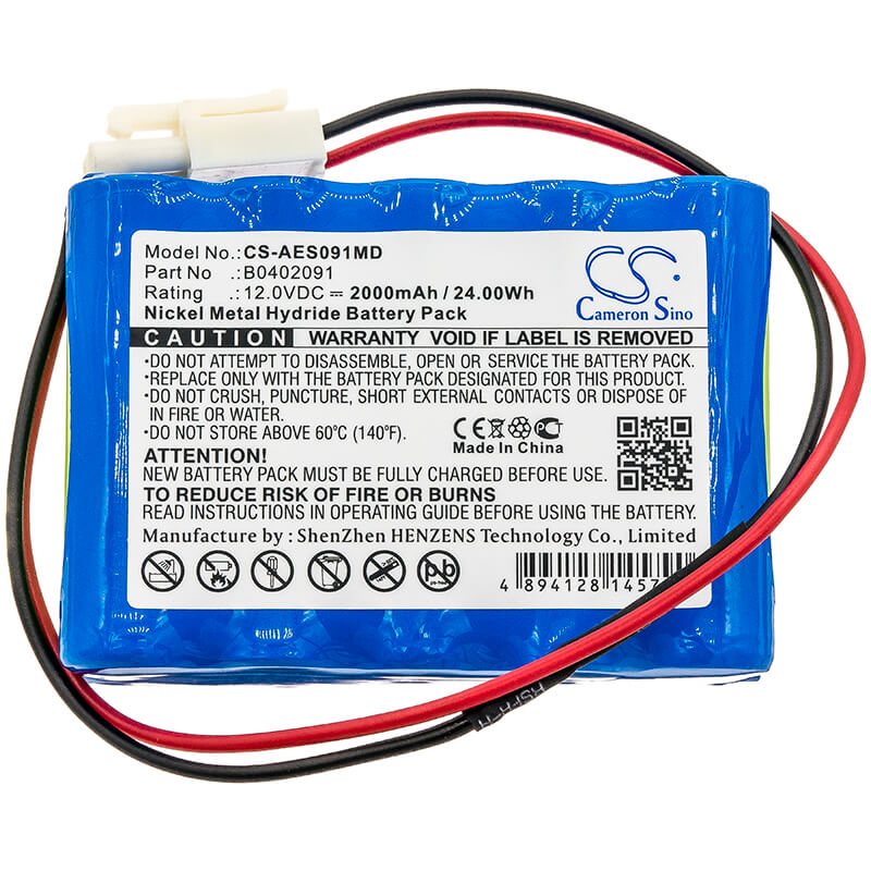 12.0V, 2000mAh, Ni-MH Battery fits Aeonmed, Solo, Solo Ventilator, 24Wh