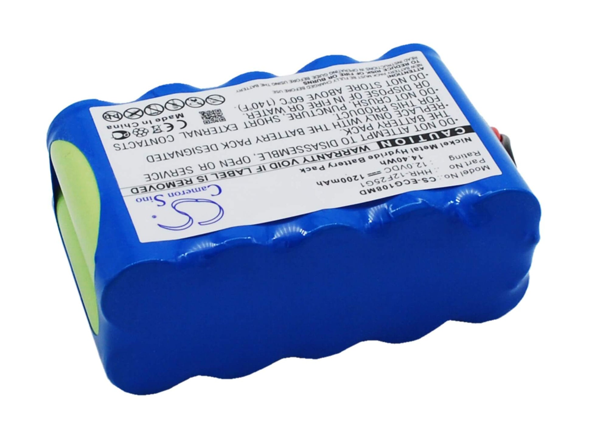 12.0V, 1200mAh, Ni-MH Battery fits Kenz Cardico, Ecg-108, Ecg-110, 14.4Wh
