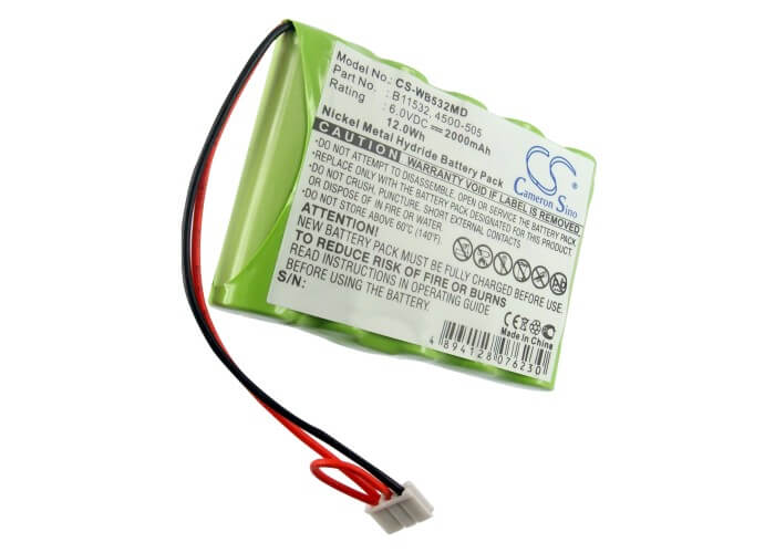 6.0V, 2000mAh, Ni-MH Battery fits Welch-allyn, Lxi Vital Signs Printer, 12Wh