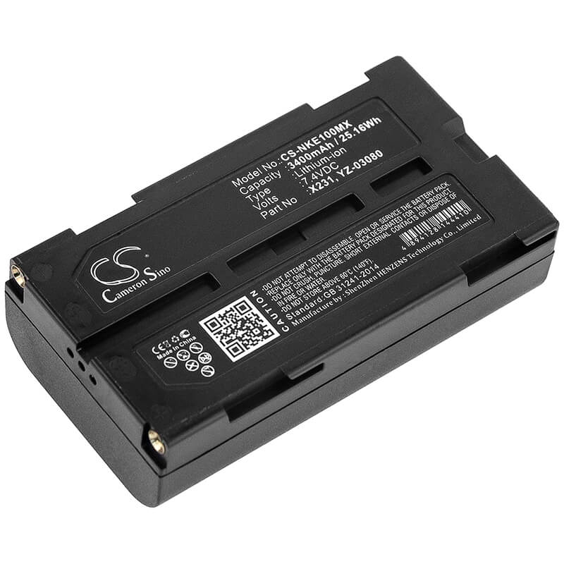 7.4V, 3400mAh, Li-ion Battery fits Nihon Kohden, Wee-1000, 25.16Wh