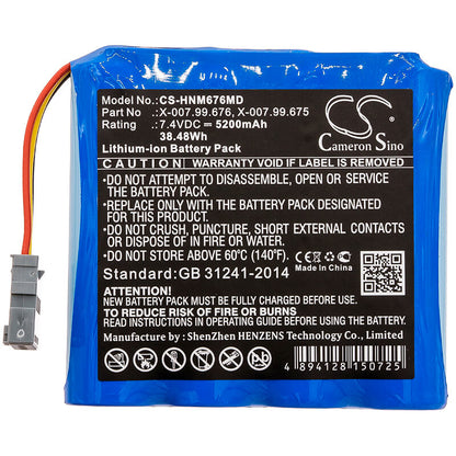 7.4V, 5200mAh, Li-ion Battery fits Heine, Mpack, Mpack Ll, 38.48Wh