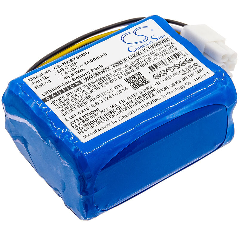 7.4V, 6600mAh, Li-ion Battery fits Nihon Kohden, Svm-7501, 48.84Wh