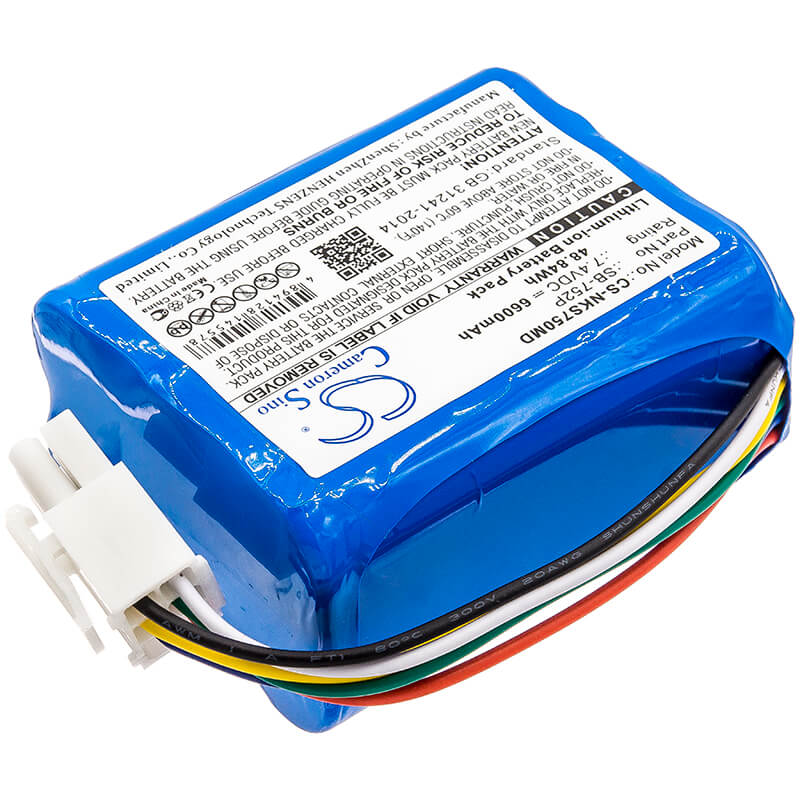 7.4V, 6600mAh, Li-ion Battery fits Nihon Kohden, Svm-7501, 48.84Wh