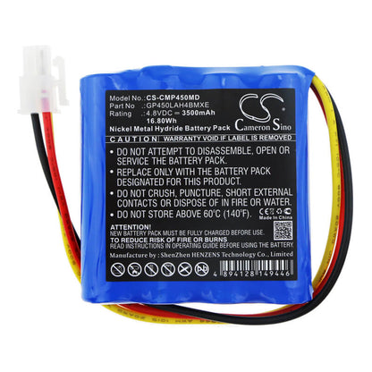 4.8V, 3500mAh, Ni-MH Battery fits Cosmed, Pony Fx, 16.8Wh