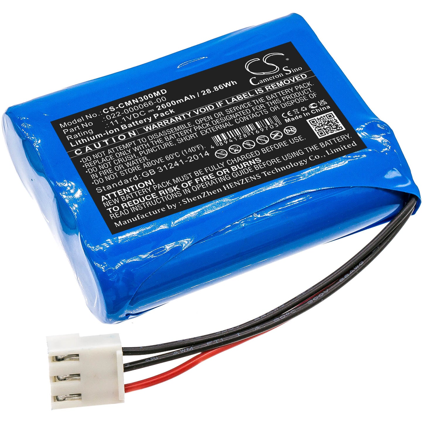 11.1V, 2600mAh, Li-ion Battery fits Comen, Nc3, 28.86Wh