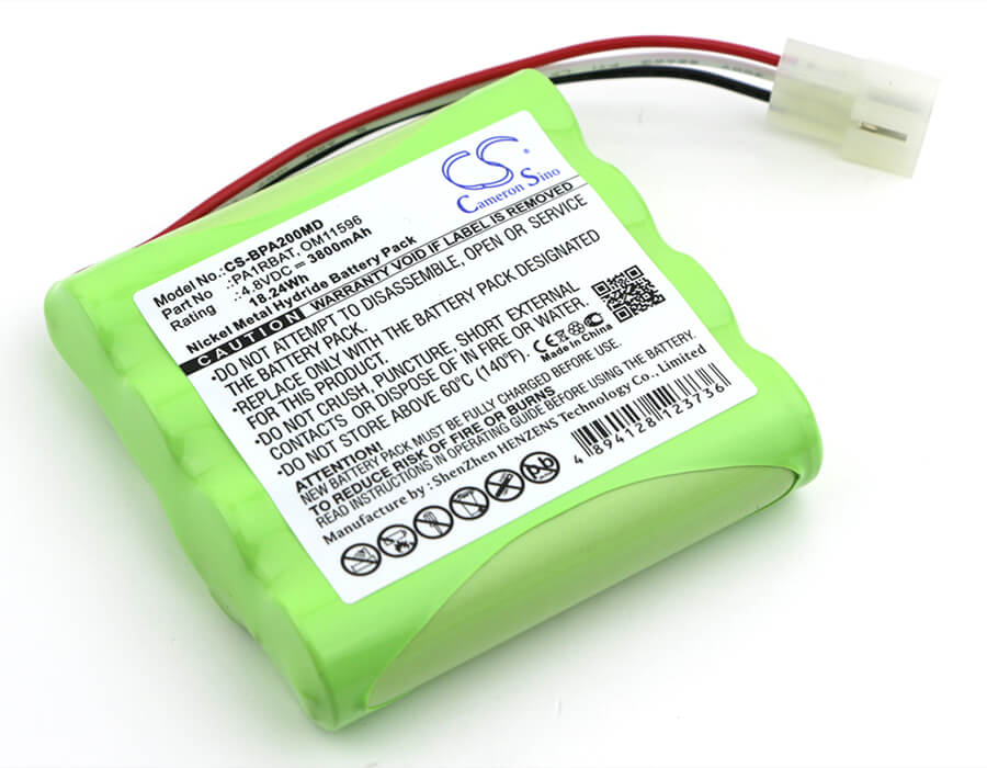 4.8V, 3800mAh, Ni-MH Battery fits Bullard, Pa20 Air Purifying System, 18.24Wh
