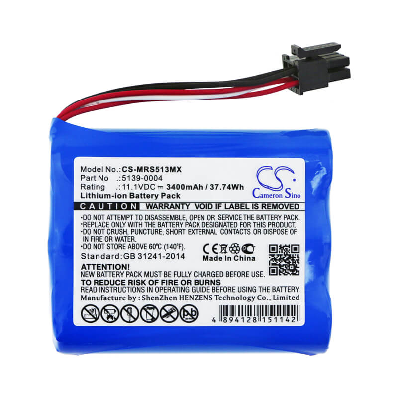 11.1V, 3400mAh, Li-ion Battery fits Masimo, Masimo Sedline, 37.74Wh