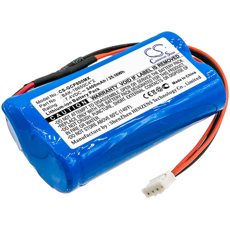 7.4V, 3400mAh, Li-ion Battery fits G-care, Sp-800, 25.16Wh