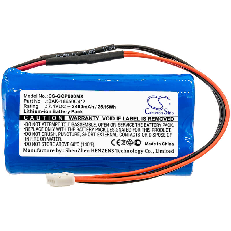 7.4V, 3400mAh, Li-ion Battery fits G-care, Sp-800, 25.16Wh