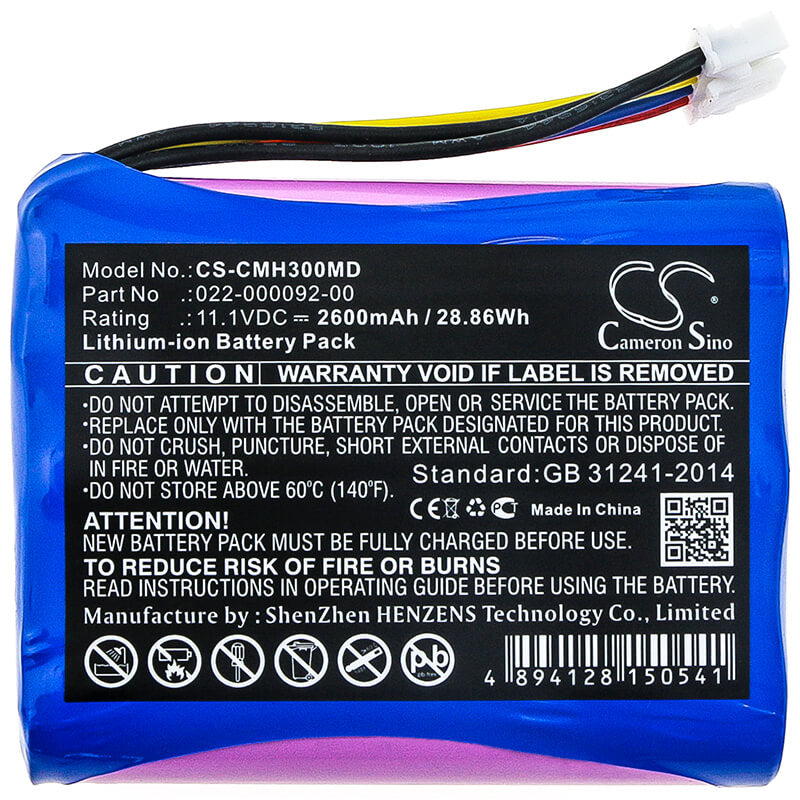 11.1V, 2600mAh, Li-ion Battery fits Comen, H3, 28.86Wh