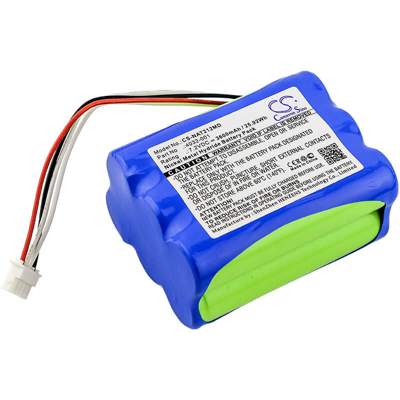 7.2V, 3600mAh, Ni-MH Battery fits Nonin, 2120 Pulse Oximeter, 7500fo, 25.92Wh