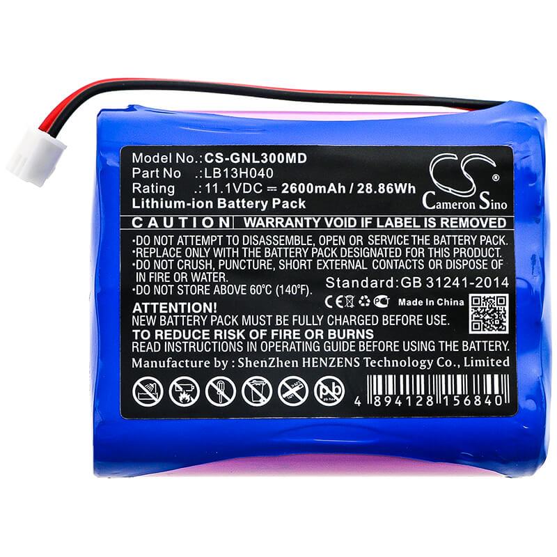 11.1V, 2600mAh, Li-ion Battery fits General, G3h, G3hi30028-1, 28.86Wh