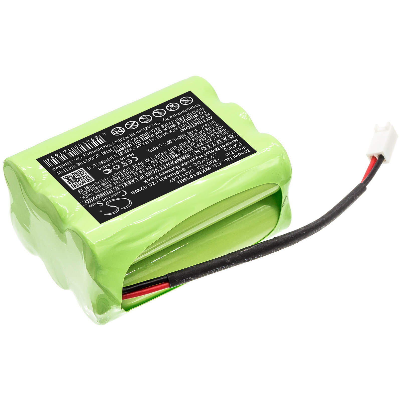 7.2V, 3600mAh, Ni-MH Battery fits Walkmed, Infusion Pump, Infusion Triton, 25.92Wh