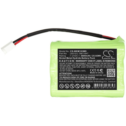 7.2V, 3600mAh, Ni-MH Battery fits Walkmed, Infusion Pump, Infusion Triton, 25.92Wh