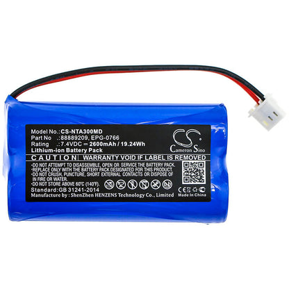 7.4V, 2600mAh, Li-ion Battery fits Natus, Algo 3, Algo 3i, 19.24Wh