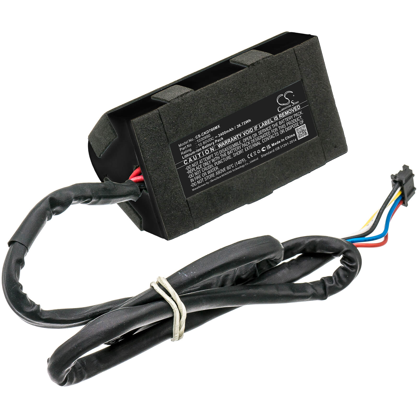 10.8V, 3400mAh, Li-ion Battery fits Covidien, Kendall Scd 700, 36.72Wh