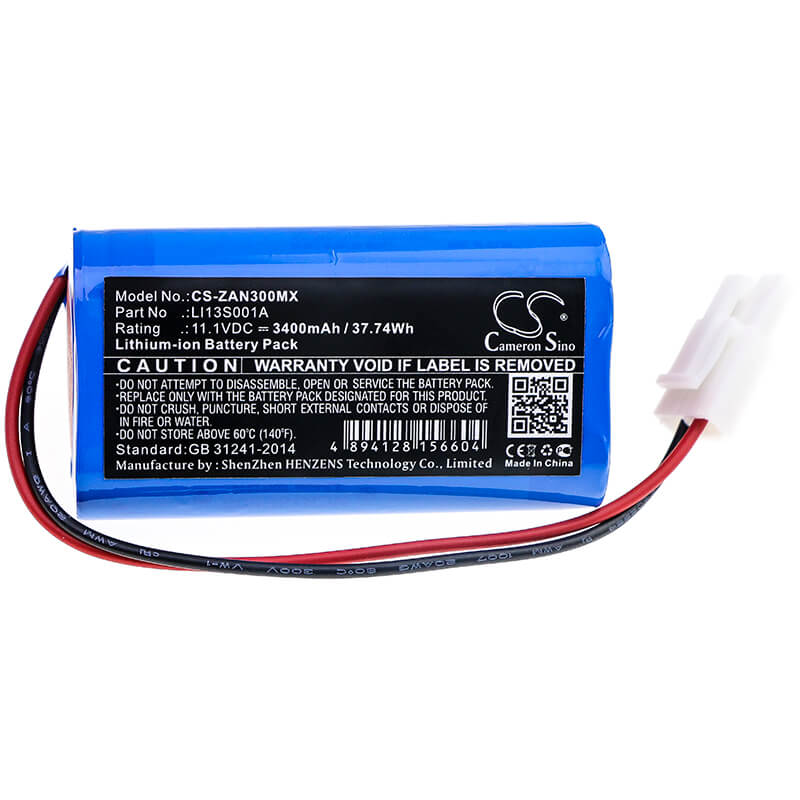 11.1V, 3400mAh, Li-ion Battery fits Zondan, Apollo N3, 37.74Wh