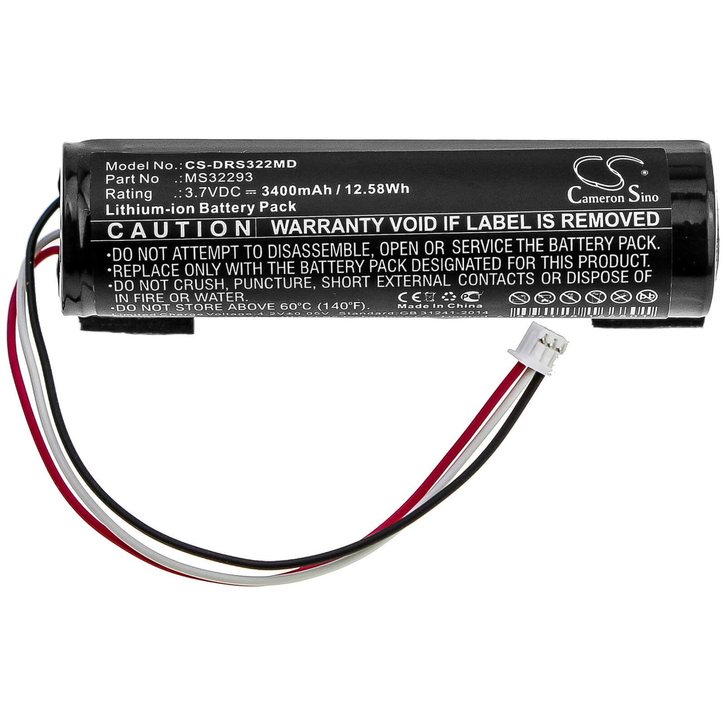 3.7V, 3400mAh, Li-ion Battery fits Drager, Tofscan Monitor, Tofscan Nmt Monito, 12.58Wh