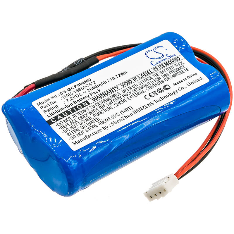 7.2V, 2600mAh, Li-ion Battery fits G-care, Sp-800, 18.72Wh