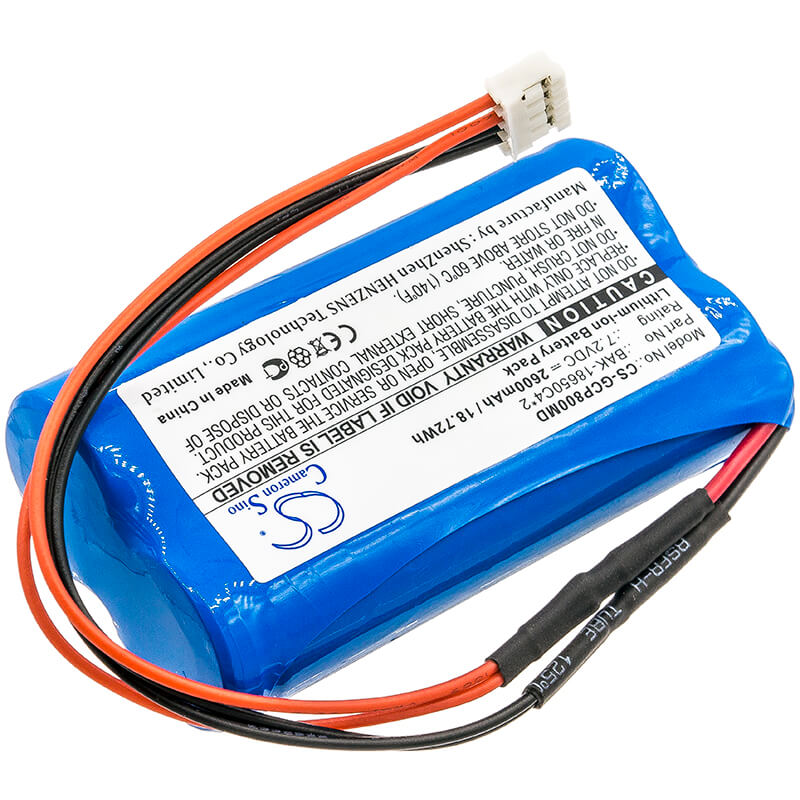 7.2V, 2600mAh, Li-ion Battery fits G-care, Sp-800, 18.72Wh